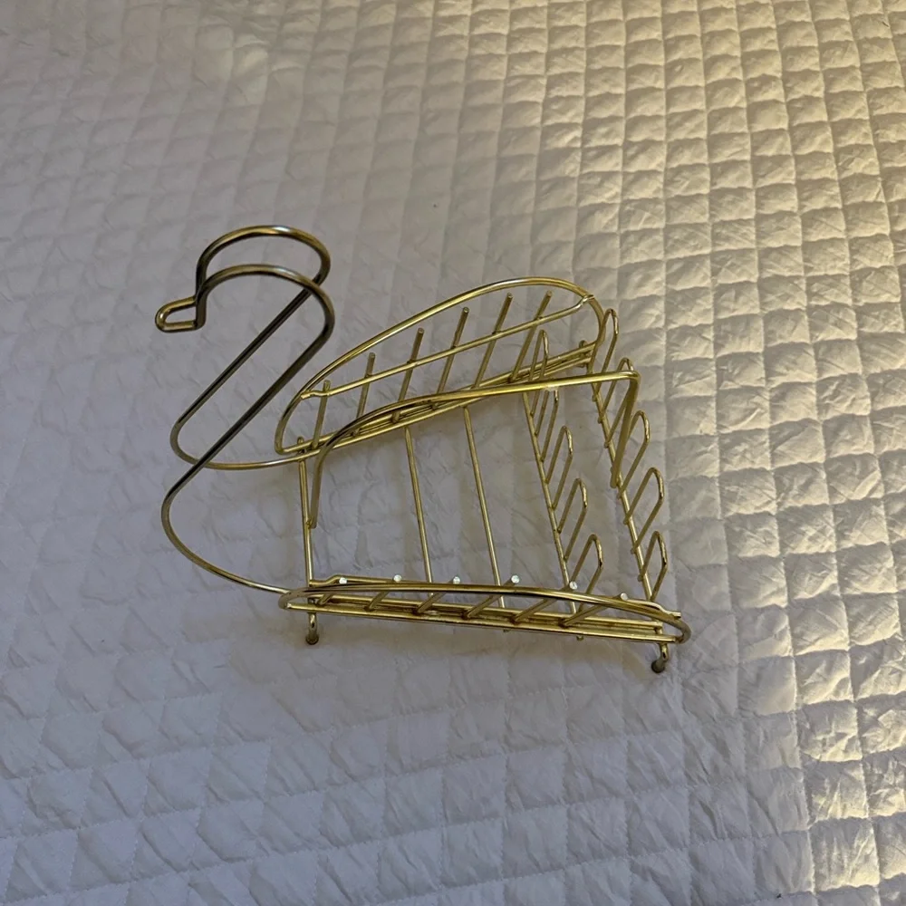 Swan mid-century modern brass wire rack - Picture 2 of 3